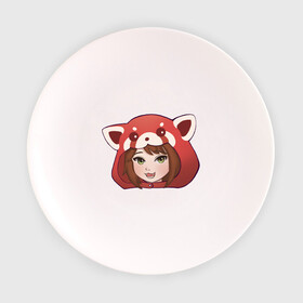 Тарелка с принтом Девочка-панда в Екатеринбурге, фарфор | диаметр - 210 мм
диаметр для нанесения принта - 120 мм | аниме | девочка | красная панда | неко | панда | улыбка