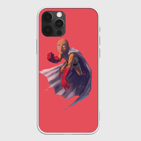 Чехол для iPhone 12 Pro с принтом Сайтама | One Punch Man в Екатеринбурге, силикон | область печати: задняя сторона чехла, без боковых панелей | Тематика изображения на принте: anime | one punch man | аниме | анимэ | бэнг | ван панч мэн | ванпанчмен | генос | кинг | сайтама | соник | супер герой | торнадо | уан панч мен