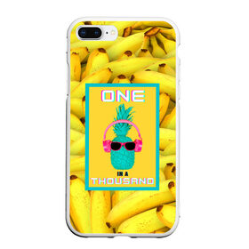 Чехол для iPhone 7Plus/8 Plus матовый с принтом Ананас и бананы в Екатеринбурге, Силикон | Область печати: задняя сторона чехла, без боковых панелей | Тематика изображения на принте: 3d | ананас | бананы | бирюзовый | единственный | желтый | надпись | наушники | один | один на тысячу | одна на тысячу | очки | полная запечатка | розовый | самовыражение