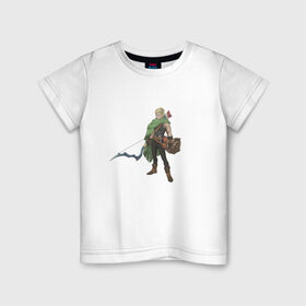 Детская футболка хлопок с принтом Лучник в Екатеринбурге, 100% хлопок | круглый вырез горловины, полуприлегающий силуэт, длина до линии бедер | лук | лучник | парень | странник | фэнтези | эльф