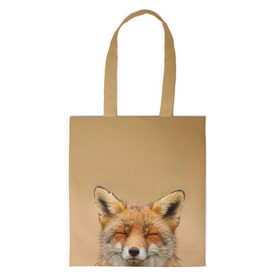 Шоппер 3D с принтом Милая лисичка в Екатеринбурге, 100% полиэстер | Плотность: 200 г/м2; Размер: 34×35 см; Высота лямок: 30 см | fox | foxy | животное | звери | лиса | лисенок | лисичка | милая | рыжая | фокс