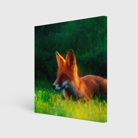 Холст квадратный с принтом Рыжая лиса в Екатеринбурге, 100% ПВХ |  | fox | foxy | животное | звери | лиса | лисенок | лисичка | милая | рыжая | фокс
