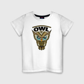Детская футболка хлопок с принтом Owl в Екатеринбурге, 100% хлопок | круглый вырез горловины, полуприлегающий силуэт, длина до линии бедер | 1 годик | love | дети | детские | любовь | малыш | малыши | ребенок