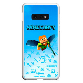 Чехол для Samsung S10E с принтом Minecraft в Екатеринбурге, Силикон | Область печати: задняя сторона чехла, без боковых панелей | minecraft | алекс | белый | блоки | ведьма | взрывчатка | визера | волк | гаст | добывать | дракон | зеленый куб | зомби | игра | крафт | крипер | кубики | лошадка | майн | майнкрафт | манкрафт | овечка | оцелот