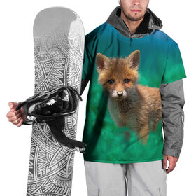 Накидка на куртку 3D с принтом маленький лисенок в Екатеринбурге, 100% полиэстер |  | fox | foxy | животное | звери | лиса | лисенок | лисичка | милая | рыжая | фокс