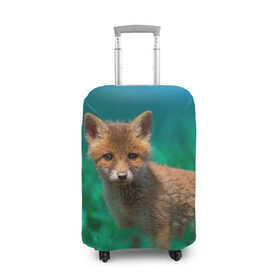 Чехол для чемодана 3D с принтом маленький лисенок в Екатеринбурге, 86% полиэфир, 14% спандекс | двустороннее нанесение принта, прорези для ручек и колес | fox | foxy | животное | звери | лиса | лисенок | лисичка | милая | рыжая | фокс