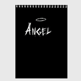 Скетчбук с принтом ANGEL в Екатеринбурге, 100% бумага
 | 48 листов, плотность листов — 100 г/м2, плотность картонной обложки — 250 г/м2. Листы скреплены сверху удобной пружинной спиралью | Тематика изображения на принте: angel | angelos | archangel | graffiti | inscription | messenger | saint | ангел | ангелок | ангелос | ангелочек | архангел | вестник | графити | надпись | посланник | святой