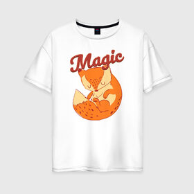 Женская футболка хлопок Oversize с принтом Magic в Екатеринбурге, 100% хлопок | свободный крой, круглый ворот, спущенный рукав, длина до линии бедер
 | 1 годик | love | дети | детские | любовь | малыш | малыши | ребенок