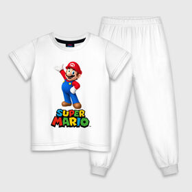 Детская пижама хлопок с принтом Super Mario в Екатеринбурге, 100% хлопок |  брюки и футболка прямого кроя, без карманов, на брюках мягкая резинка на поясе и по низу штанин
 | видеоигра | игра | марио | персонаж