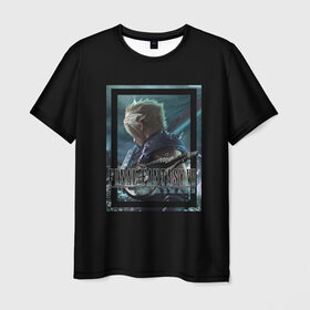 Мужская футболка 3D с принтом Final Fantasy VII Remake в Екатеринбурге, 100% полиэфир | прямой крой, круглый вырез горловины, длина до линии бедер | Тематика изображения на принте: final fantasy | final fantasy vii remake | герой | игра | компьютерная | подарок | ремейк | силуэт | синяя | узор | файнл фэнтези