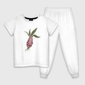 Детская пижама хлопок с принтом Мандрагора в Екатеринбурге, 100% хлопок |  брюки и футболка прямого кроя, без карманов, на брюках мягкая резинка на поясе и по низу штанин
 | корни | листочки | растение | фэнтези