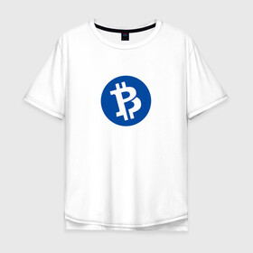 Мужская футболка хлопок Oversize с принтом Bitcoin в Екатеринбурге, 100% хлопок | свободный крой, круглый ворот, “спинка” длиннее передней части | bitcoin | btc | биткоин | валюта | деньги | криптовалюта