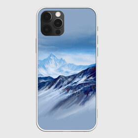 Чехол для iPhone 12 Pro Max с принтом Серо-голубые горы в Екатеринбурге, Силикон |  | Тематика изображения на принте: арт | горы | живопись | кистью | краски | пейзаж | рисунок | серый