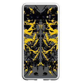 Чехол для Samsung Galaxy S10 с принтом Ужасы хорор в Екатеринбурге, Силикон | Область печати: задняя сторона чехла, без боковых панелей | абстракция | жёлтый | кора | пятна | робот | ужасы | узор | фантастика | футуризм | хорор | цвета 2021