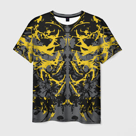 Мужская футболка 3D с принтом Ужасы хорор в Екатеринбурге, 100% полиэфир | прямой крой, круглый вырез горловины, длина до линии бедер | абстракция | жёлтый | кора | пятна | робот | ужасы | узор | фантастика | футуризм | хорор | цвета 2021
