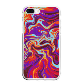 Чехол для iPhone 7Plus/8 Plus матовый с принтом colorful waves в Екатеринбурге, Силикон | Область печати: задняя сторона чехла, без боковых панелей | abstract | colors | paint | pattern | violet | waves | абстракция | волны | краска | цветной