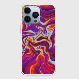 Чехол для iPhone 13 Pro с принтом colorful waves в Екатеринбурге,  |  | Тематика изображения на принте: abstract | colors | paint | pattern | violet | waves | абстракция | волны | краска | цветной