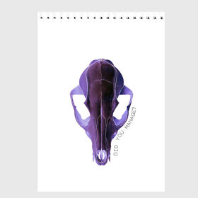 Скетчбук с принтом The Skull в Екатеринбурге, 100% бумага
 | 48 листов, плотность листов — 100 г/м2, плотность картонной обложки — 250 г/м2. Листы скреплены сверху удобной пружинной спиралью | альтернатива | андеграунд | гот | готика | готический стиль | готы | фиолетовый череп | череп | череп животного