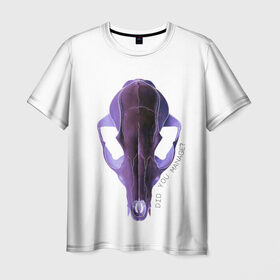 Мужская футболка 3D с принтом The Skull в Екатеринбурге, 100% полиэфир | прямой крой, круглый вырез горловины, длина до линии бедер | альтернатива | андеграунд | гот | готика | готический стиль | готы | фиолетовый череп | череп | череп животного