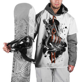 Накидка на куртку 3D с принтом Assassins Creed Valhalla Тату в Екатеринбурге, 100% полиэстер |  | ассасинс крид | викинги | графика | драккар | корабль | орел | руны | тату