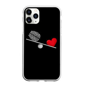 Чехол для iPhone 11 Pro Max матовый с принтом Слушай Сердце в Екатеринбурге, Силикон |  | Тематика изображения на принте: 14 февраля | love | valentines day | девушке | день влюбленных | качели | любимой | любимому | любовь | не слушай мозг | пара | парню | перевесил | разум | сердца | сердце heart | слушай сердце