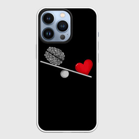 Чехол для iPhone 13 Pro с принтом Слушай Сердце в Екатеринбурге,  |  | 14 февраля | love | valentines day | девушке | день влюбленных | качели | любимой | любимому | любовь | не слушай мозг | пара | парню | перевесил | разум | сердца | сердце heart | слушай сердце