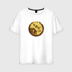 Женская футболка хлопок Oversize с принтом bitcoin в Екатеринбурге, 100% хлопок | свободный крой, круглый ворот, спущенный рукав, длина до линии бедер
 | bitcoin | btc | биткоин | валюта | деньги | криптовалюта