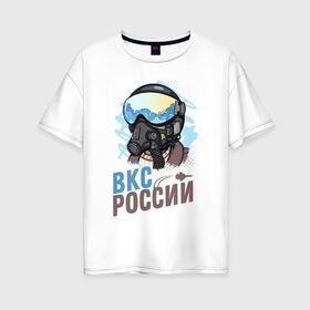 Женская футболка хлопок Oversize с принтом 23 февраля Защитник Отечества в Екатеринбурге, 100% хлопок | свободный крой, круглый ворот, спущенный рукав, длина до линии бедер
 | 