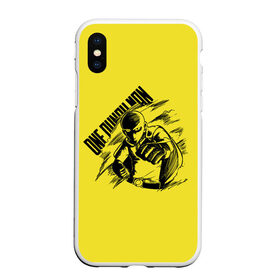 Чехол для iPhone XS Max матовый с принтом Сайтама One Punch Man в Екатеринбурге, Силикон | Область печати: задняя сторона чехла, без боковых панелей | Тематика изображения на принте: anime | one punch man | аниме | анимэ | бэнг | ван панч мэн | ванпанчмен | генос | кинг | сайтама | соник | супер герой | торнадо | уан панч мен