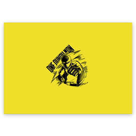 Поздравительная открытка с принтом Сайтама | One Punch Man в Екатеринбурге, 100% бумага | плотность бумаги 280 г/м2, матовая, на обратной стороне линовка и место для марки
 | anime | one punch man | аниме | анимэ | бэнг | ван панч мэн | ванпанчмен | генос | кинг | сайтама | соник | супер герой | торнадо | уан панч мен