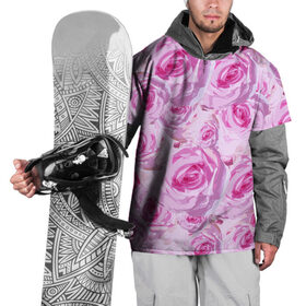 Накидка на куртку 3D с принтом Roses в Екатеринбурге, 100% полиэстер |  | дизайн с розами | женственность | нежность | роза | розовый принт | розовый фон | розы | цветы