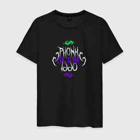 Мужская футболка хлопок с принтом Phonk Culture в Екатеринбурге, 100% хлопок | прямой крой, круглый вырез горловины, длина до линии бедер, слегка спущенное плечо. | phonk | линии | музыка | рэп | фонк
