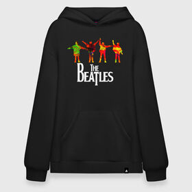 Худи SuperOversize хлопок с принтом The Beatles абстрактные краски в Екатеринбурге, 70% хлопок, 30% полиэстер, мягкий начес внутри | карман-кенгуру, эластичная резинка на манжетах и по нижней кромке, двухслойный капюшон
 | abbey road | beatles day | cant buy me love | help | i want to hold your hand | let it bee | pop art | альбом | битлз | битломан | битлы | всемирный день | леннон | ливерпуль | ливерпульская четверка | маккартни | музыка | старр | харрисо