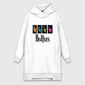 Платье-худи хлопок с принтом Всемирный день The Beatles в Екатеринбурге,  |  | abbey road | beatles day | cant buy me love | help | i want to hold your hand | let it bee | pop art | альбом | битлз | битломан | битлы | всемирный день | леннон | ливерпуль | ливерпульская четверка | маккартни | музыка | старр | харрисо