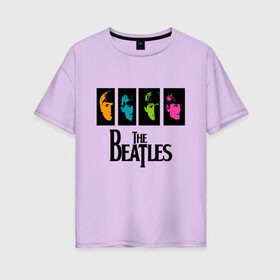 Женская футболка хлопок Oversize с принтом Всемирный день The Beatles в Екатеринбурге, 100% хлопок | свободный крой, круглый ворот, спущенный рукав, длина до линии бедер
 | abbey road | beatles day | cant buy me love | help | i want to hold your hand | let it bee | pop art | альбом | битлз | битломан | битлы | всемирный день | леннон | ливерпуль | ливерпульская четверка | маккартни | музыка | старр | харрисо