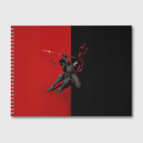 Альбом для рисования с принтом Samurai в Екатеринбурге, 100% бумага
 | матовая бумага, плотность 200 мг. | dark | боец | катана | ниндзя | самурай | тьма
