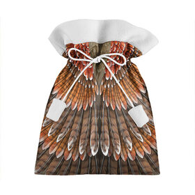 Подарочный 3D мешок с принтом оперение орел в Екатеринбурге, 100% полиэстер | Размер: 29*39 см | друид | индеец | коричневый | красный | оперение | оранжевый | орёл | пернатый | перо | перья | природа | птица | сова | сон