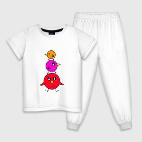 Детская пижама хлопок с принтом Птички в Екатеринбурге, 100% хлопок |  брюки и футболка прямого кроя, без карманов, на брюках мягкая резинка на поясе и по низу штанин
 | воробьи | деверь | животные | звери | попугаи | птицы | птички