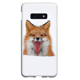 Чехол для Samsung S10E с принтом Снежная лиса в Екатеринбурге, Силикон | Область печати: задняя сторона чехла, без боковых панелей | fox | foxy | животное | звери | лиса | лисенок | лисичка | милая | рыжая | фокс