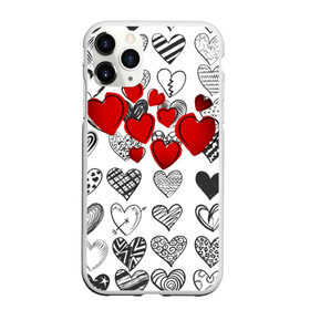 Чехол для iPhone 11 Pro матовый с принтом Сердца в Екатеринбурге, Силикон |  | Тематика изображения на принте: 14 февраля | hearts background | валентинов день | влюбленным | девушке | день святого валентина | жене | кардиологу | любимой | любимому | люблю | любовь | мужу | парню | сердца графика | сердца фон