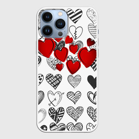 Чехол для iPhone 13 Pro Max с принтом Сердца в Екатеринбурге,  |  | 14 февраля | hearts background | валентинов день | влюбленным | девушке | день святого валентина | жене | кардиологу | любимой | любимому | люблю | любовь | мужу | парню | сердца графика | сердца фон