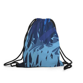 Рюкзак-мешок 3D с принтом Синий огонь в Екатеринбурге, 100% полиэстер | плотность ткани — 200 г/м2, размер — 35 х 45 см; лямки — толстые шнурки, застежка на шнуровке, без карманов и подкладки | авантюрист | замок | ночь | огонь | пейзаж | синий | скалы | утёсы