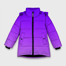 Зимняя куртка для девочек 3D с принтом Фиолетовый космос в Екатеринбурге, ткань верха — 100% полиэстер; подклад — 100% полиэстер, утеплитель — 100% полиэстер. | длина ниже бедра, удлиненная спинка, воротник стойка и отстегивающийся капюшон. Есть боковые карманы с листочкой на кнопках, утяжки по низу изделия и внутренний карман на молнии. 

Предусмотрены светоотражающий принт на спинке, радужный светоотражающий элемент на пуллере молнии и на резинке для утяжки. | звезды | космос | марс | неон | нло | планета | планеты