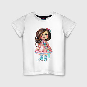 Детская футболка хлопок с принтом Весенняя принцесса в Екатеринбурге, 100% хлопок | круглый вырез горловины, полуприлегающий силуэт, длина до линии бедер | 8 марта | dreams | всемирный женский день | цветы