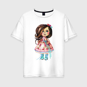 Женская футболка хлопок Oversize с принтом Весенняя принцесса в Екатеринбурге, 100% хлопок | свободный крой, круглый ворот, спущенный рукав, длина до линии бедер
 | 8 марта | dreams | всемирный женский день | цветы