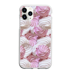 Чехол для iPhone 11 Pro Max матовый с принтом Зефир белый и розовый в Екатеринбурге, Силикон |  | Тематика изображения на принте: валентинов день | влюбленные | зефир | любовь | пирожное | романтика | сладости