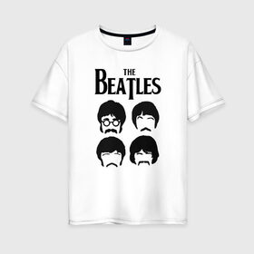 Женская футболка хлопок Oversize с принтом The Beatles Liverpool Four в Екатеринбурге, 100% хлопок | свободный крой, круглый ворот, спущенный рукав, длина до линии бедер
 | fab four | liverpool four | the beatles | битлз | битлы | джон леннон | джордж харрисон | ливерпульская четверка | пол маккартни | ринго старр