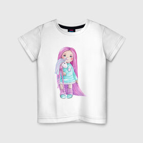 Детская футболка хлопок с принтом Маленькая девочка в Екатеринбурге, 100% хлопок | круглый вырез горловины, полуприлегающий силуэт, длина до линии бедер | 8 марта | dreams | всемирный женский день | цветы