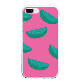 Чехол для iPhone 7Plus/8 Plus матовый с принтом Арбузы на розовом в Екатеринбурге, Силикон | Область печати: задняя сторона чехла, без боковых панелей | арбуз | зеленый | летний | паттерн | подарок | простой | розовыйй | тропический | узор | фрукт