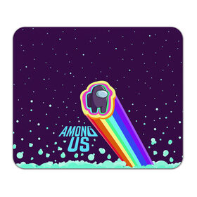 Коврик для мышки прямоугольный с принтом AMONG US neon rainbow в Екатеринбурге, натуральный каучук | размер 230 х 185 мм; запечатка лицевой стороны | детский | космос | неоновый | радуга | стильная | тренд | яркий